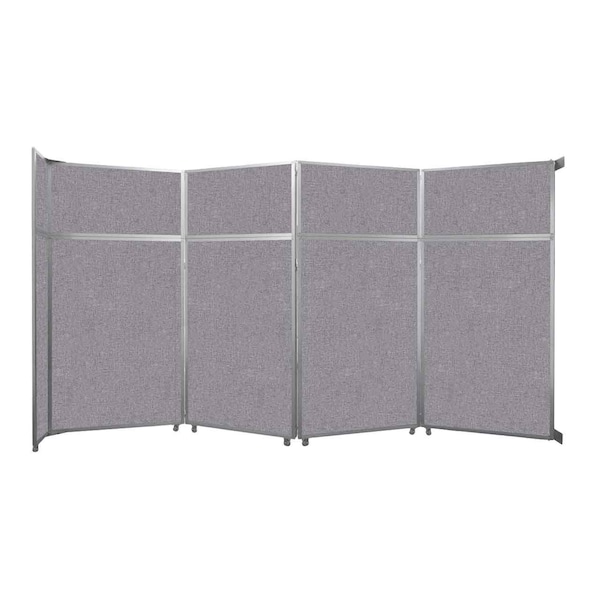 Operable Wall Folding Room Divider 15'7" x 8'5-1/4" Cloud Gray Fabric